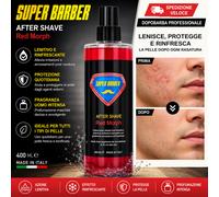 Dopobarba Uomo Super Barber Red Morph 400ml Lenitivo Rinfrescante After Shave