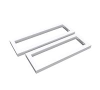 doporro 2 Staffe Reggimensola Rettangolari 30x15 cm in Acciaio Inox Bianco Supporti da Parete per Mensole Lavabi Portasciugamani Resistenti e Facili da Installare WH01