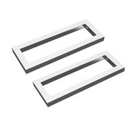 doporro 2 Staffe Reggimensola Rettangolari 45x15 cm in Acciaio Inox Cromo Supporti da Parete per Mensole Lavabi Portasciugamani Resistenti e Facili da Installare WH01