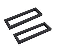 doporro 2 Staffe Reggimensola Rettangolari 50x15 cm in Acciaio Inox Nero Supporti da Parete per Mensole Lavabi Portasciugamani Resistenti e Facili da Installare WH01