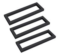 doporro 3 Staffe Reggimensola Rettangolari 45x15 cm in Acciaio Inox Nero Supporti da Parete per Mensole Lavabi Portasciugamani Resistenti e Facili da Installare WH01