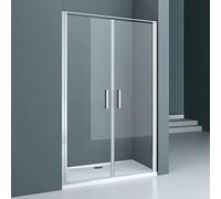doporro Box Doccia 100x195cm, Box Doccia a Nicchia con Sistema Rotatorio di Sollevamento Cabina Bagno con Porte Girevoli Vetro di Sicurezza ESG Vetro Trasparente Teramo66K
