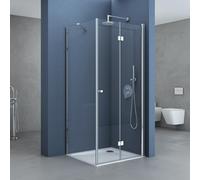 doporro Box Doccia Angolare 75x90x190 cm con Porta Pieghevole 180°