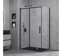 doporro Box Doccia Angolare 80x100x195 cm con Porta Scorrevole Reversibile