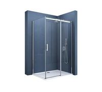 doporro Box Doccia Angolare 80x100x195 cm con Porta Scorrevole Reversibile