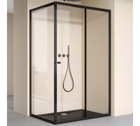 doporro Box Doccia Angolare 80x120x190 cm con Porta Scorrevole Reversibile