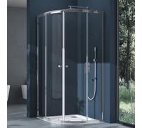 doporro Box Doccia Angolare 80x80x190 cm con Doppia Porta Scorrevole
