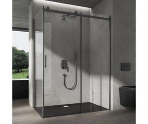 doporro Box Doccia Angolare 90x120x195 cm con Porta Scorrevole Reversibile