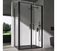doporro Box Doccia Rettangolare 75x120x195 cm con Doppia Porta a Battente