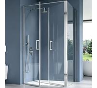 doporro Box Doccia Rettangolare 90x100x195 cm con Doppia Porta a Battente
