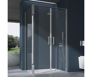 doporro Box Doccia Rettangolare 90x90x195 cm con Doppia Porta a Battente