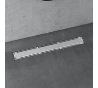 doporro Canaletta Scarico Doccia Canalina di Scarico Doccia a Pavimento Piastrellabile con Sifone Antiodore e Filtro per Capelli in acciaio inox per Box Doccia Bagno Drenaggio 60cm KE110