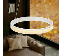 doporro Lampada a Sospensione LED 30W Dimmerabile Bianco Opaco Rotonda Ø60 cm Regolabile con Telecomando per Soggiorno, Sala da Pranzo, Camera da Letto Luvina02