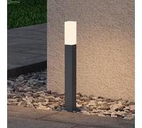doporro Lampione da Giardino LED 3000K, Paletto Esterno Quadrato IP65 in Alluminio Grigio Scuro H40cm, Luce Calda per Vialetti, Giardini, Cortili e Ingressi