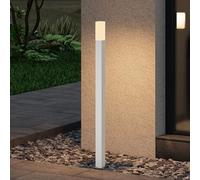 doporro Lampione da Giardino LED 3000K, Palo Luce Esterno Quadrato IP65 in Alluminio Bianco Opaco H80cm, Luce Calda per Vialetti, Giardini, Cortili e Ingressi