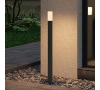 doporro Lampione da Giardino LED 3000K, Palo Luce Esterno Quadrato IP65 in Alluminio Grigio Scuro H80cm, Luce Calda per Vialetti, Giardini, Cortili e Ingressi