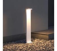 doporro Lampione LED da Giardino 3000K, Paletto Esterno IP65 H60cm in Alluminio Bianco Opaco, Luce Calda 6W per Vialetti, Giardini, Cortili e Ingressi
