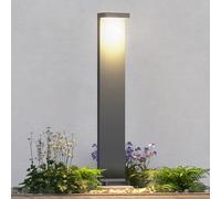 doporro Lampione LED da Giardino 3000K, Paletto Esterno IP65 H60cm in Alluminio Grigio Scuro, Luce Calda 6W per Vialetti, Giardini, Cortili e Ingressi