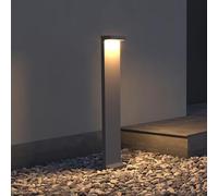 doporro Lampione LED da Giardino 3000K, Paletto Esterno IP65 H60cm in Alluminio Grigio Scuro, Luce Calda 6W per Vialetti, Giardini, Cortili e Ingressi