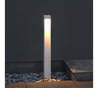 doporro Lampione LED da Giardino 3000K, Paletto Luce Esterno IP65 in Alluminio Bianco Opaco H60cm, Illuminazione Calda per Vialetti, Ingressi e Cortili