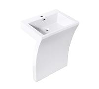 doporro Lavabo a Colonna Monoblocco 60x48x83 cm, Lavamani Autoportante