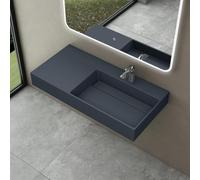 doporro Lavabo da Appoggio o Sospeso Rettangolare 90x48x13 cm per Bagno