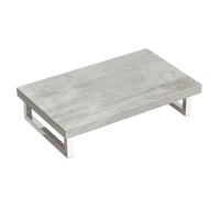 doporro Mensola Sospesa per Lavabo da Appoggio 50x80 cm in Legno Effetto Cemento Chiaro, Consolle da Parete per Bagno con Staffe, Mobile da Bagno Design Industriale Platte02