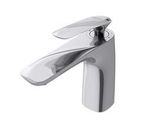 doporro Miscelatore Monocomando per Lavabo 16,5 cm Caldo e Freddo | Finitura Argento, Ottone, Cartuccia Ceramica, Filtro Aeratore Antischizzo, Componenti Regolabili, Superficie Facile da Pulire