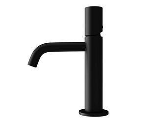 doporro Miscelatore Monocomando per Lavabo Bagno Senza Leva, Rubinetto con Flessibili Acqua Calda Fredda in Ottone Nero Opaco H 20,7 cm WAO-7701