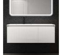 doporro Mobile Bagno Sospeso Sottolavabo 120 cm con Lavabo e Cassetto | Bianco Lucido, Lavabo Bianco, Santa Y054 Colossum3603-1200