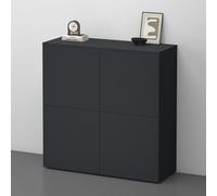 doporro Mobile Organizzatore Credenza Buffet in Legno con 4 Ante Push-to-Open e Soft-Close per Soggiorno, Sala da Pranzo o Ingresso, 100x36,4x100 cm Antracite opaco Schrank04