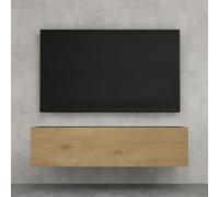 doporro Mobile Porta TV Sospeso 120 cm con 2 Ante Antracite Opaco e Marrone Chiaro, Credenza Bassa da Soggiorno Salotto, Madia Consolle Bicolore per TV Fernsehschrank02