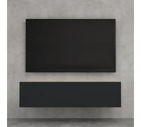 doporro Mobile Porta TV Sospeso 120 cm con 2 Ante Marrone Chiaro e Antracite Opaco, Credenza Bassa da Soggiorno Salotto, Madia Consolle Bicolore per TV Fernsehschrank02