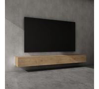 doporro Mobile Porta TV Sospeso 280 cm con 4 Ante Marrone Chiaro, Credenza Bassa da Soggiorno Salotto, Madia Consolle per TV Fernsehschrank02