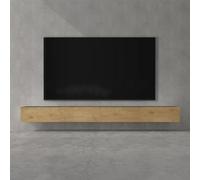 doporro Mobile Porta TV Sospeso 320 cm con 4 Ante Antracite Opaco e Marrone Chiaro, Credenza Bassa da Soggiorno Salotto, Madia Consolle Bicolore per TV Fernsehschrank02