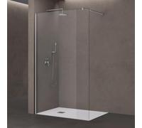doporro Parete Doccia Walk-In 120x200 cm Senza Porta con Barra Telescopica