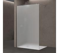 doporro Parete Doccia Walk-In 140x200 cm Senza Porta con Barra Telescopica