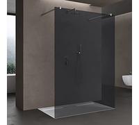 doporro Parete Doccia Walk-In Fissa 140x200 cm con 2 Barre Telescopiche
