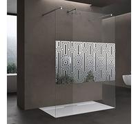 doporro Parete Doccia Walk-In Fissa 140x200 cm con 2 Barre Telescopiche
