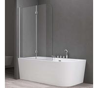 doporro Parete Vasca da Bagno Doccia 120 x 140 cm, Parete Sopravasca Apertura 180°Cortona1408