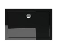 doporro Piatto Doccia 70x120 cm Rettangolare in Acrilico Rinforzato nero, Altezza 4 cm Ultrasottile, con Piletta di Scarico Cromata Inclusa - Faro2