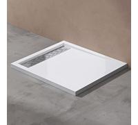 doporro Piatto Doccia 90x100x5cm, Piatto Doccia Quadrato in Acrilico Xetro04W, Bianco