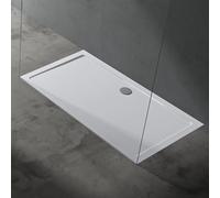 doporro Piatto Doccia 90x160 cm Rettangolare in Acrilico Rinforzato Bianco Lucido, Altezza 4 cm Ultrasottile, con Piletta di Scarico Cromata Inclusa (AL01) - Faro2