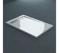 doporro Piatto Doccia con Piletta 100x120x5cm, Piatto Doccia Rettangolare in Acrilico incl. Piletta di Scarico (AL01) Xetro04W, Bianco