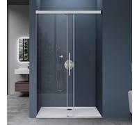 doporro Porta Doccia Scorrevole per Nicchia 120x195 cm con Soft-Close