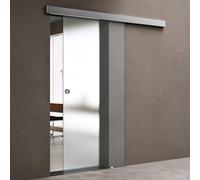 doporro Porta Scorrevole per Interni in Vetro Temperato Satinato 77,5x205 cm con Binario in Alluminio | Chiusura Ammortizzata e Distanziale da 25 mm - Amalfi12