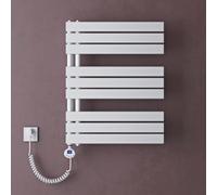 doporro Radiatore Elettrico da Bagno 76x60 cm 600 W con Termostato Digitale | Colore Bianco, Acciaio al Carbonio, Temperatura Regolabile, Montaggio a Parete, Componenti Regolabili, Struttura Impermeabile