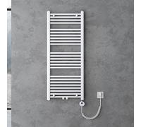 doporro Radiatore Piatto 120x60cm con Elemento Riscaldante 600W, Scaldasalviette da Bagno Termoarredo in Acciaio, Bianco, Riscaldamento Elettrico o ad Acqua Calda RHE
