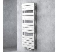 doporro Radiatore Termoarredo da Bagno 140x60 cm ad Acqua Calda da Parete | Colore Bianco, Acciaio al Carbonio, Attacco Basso Centrale, Montaggio a Parete, Funzione Portasciugamani, Utilizzo in Bagno