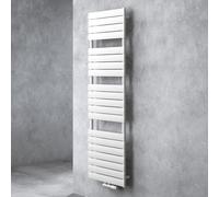 doporro Radiatore Termoarredo da Bagno 180x50 cm ad Acqua Calda da Parete | Colore Bianco, Acciaio al Carbonio, Attacco Basso Centrale, Montaggio a Parete, Funzione Portasciugamani, Utilizzo in Bagno